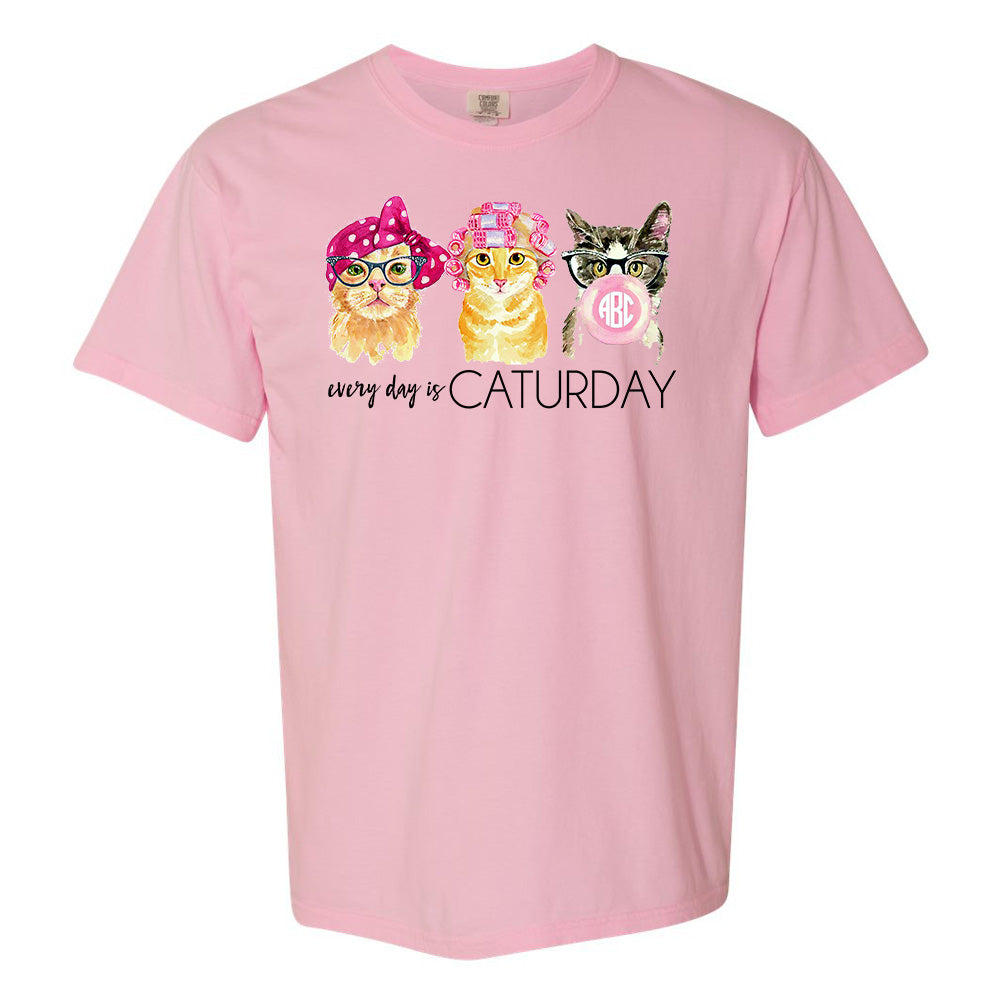 Monogrammed 'Every Day is Caturday' T-Shirt