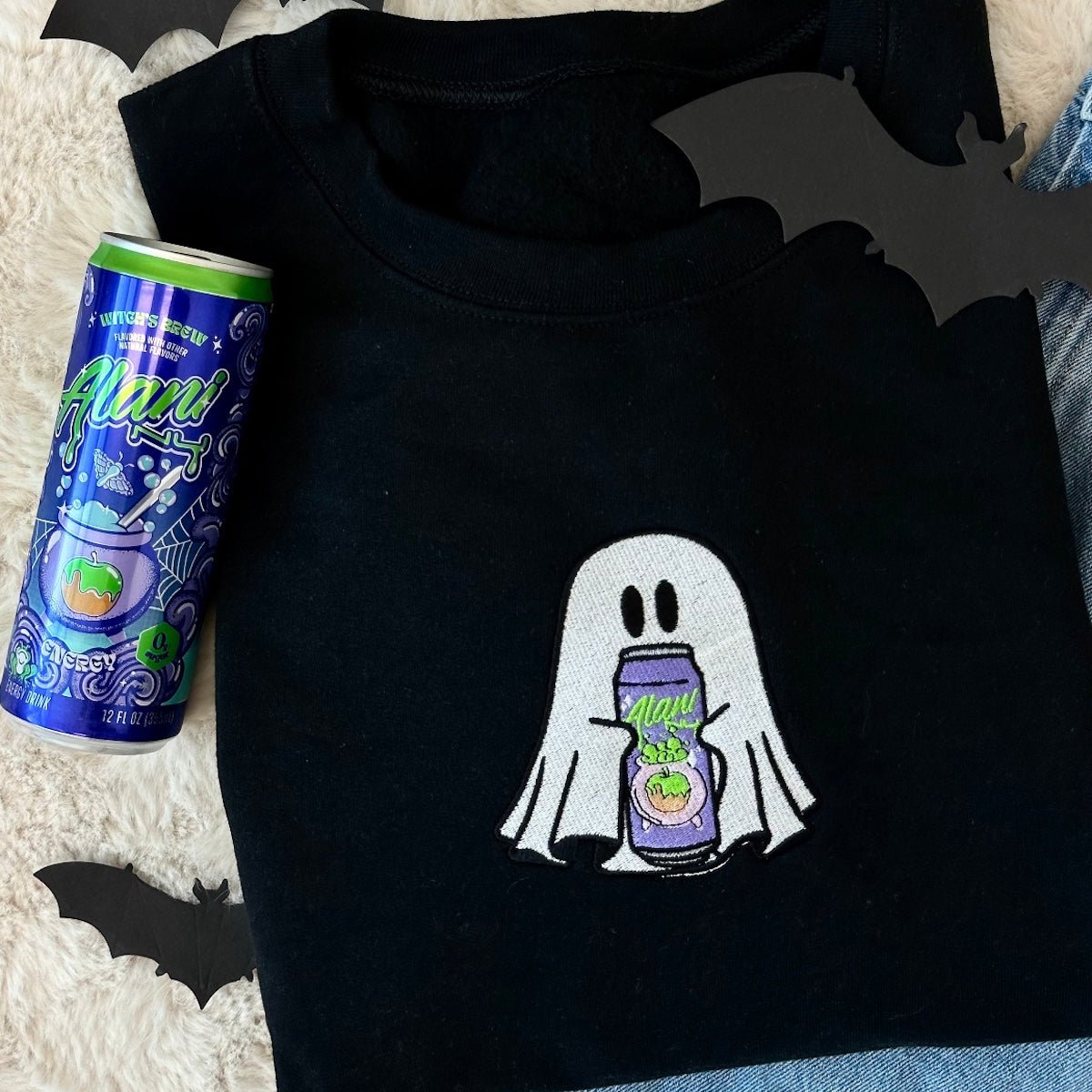 'Alani Nu Witch's Brew' Ghost Drink Crewneck Sweatshirt
