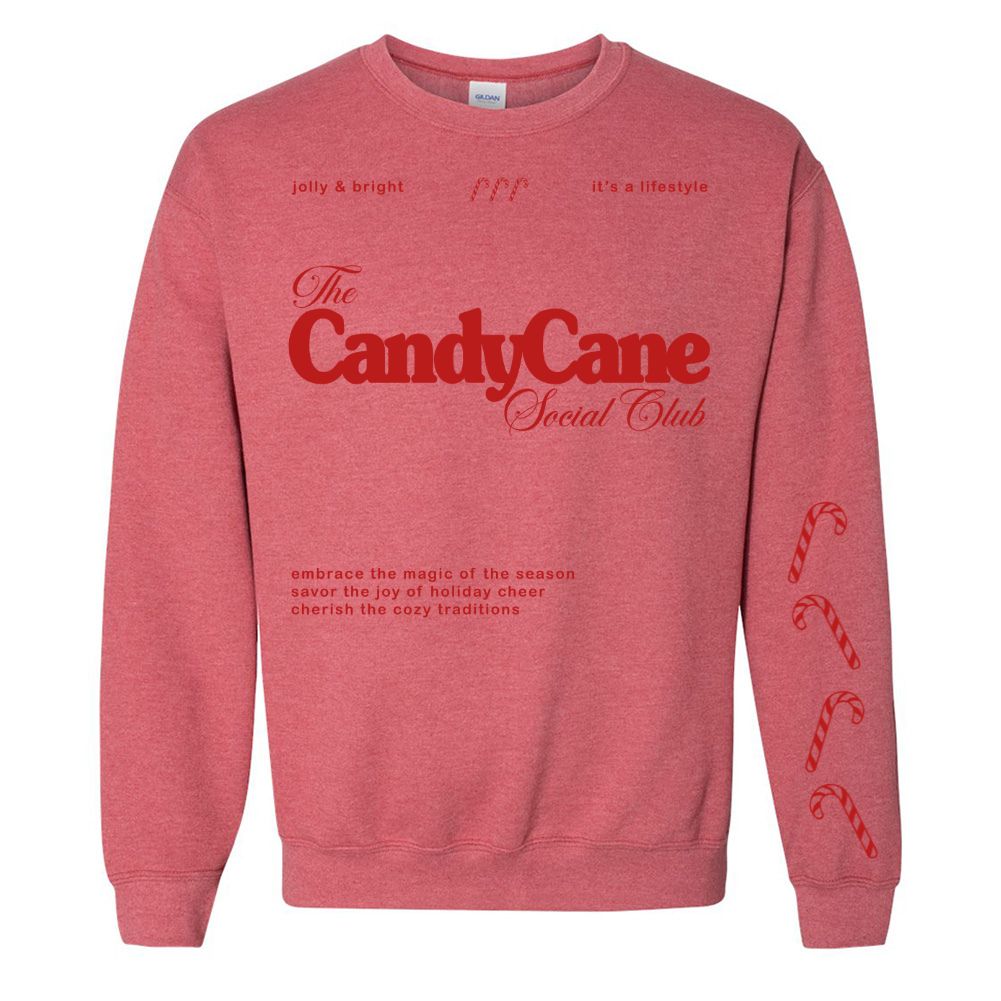 'Candy Cane Social Club' Crewneck Sweatshirt