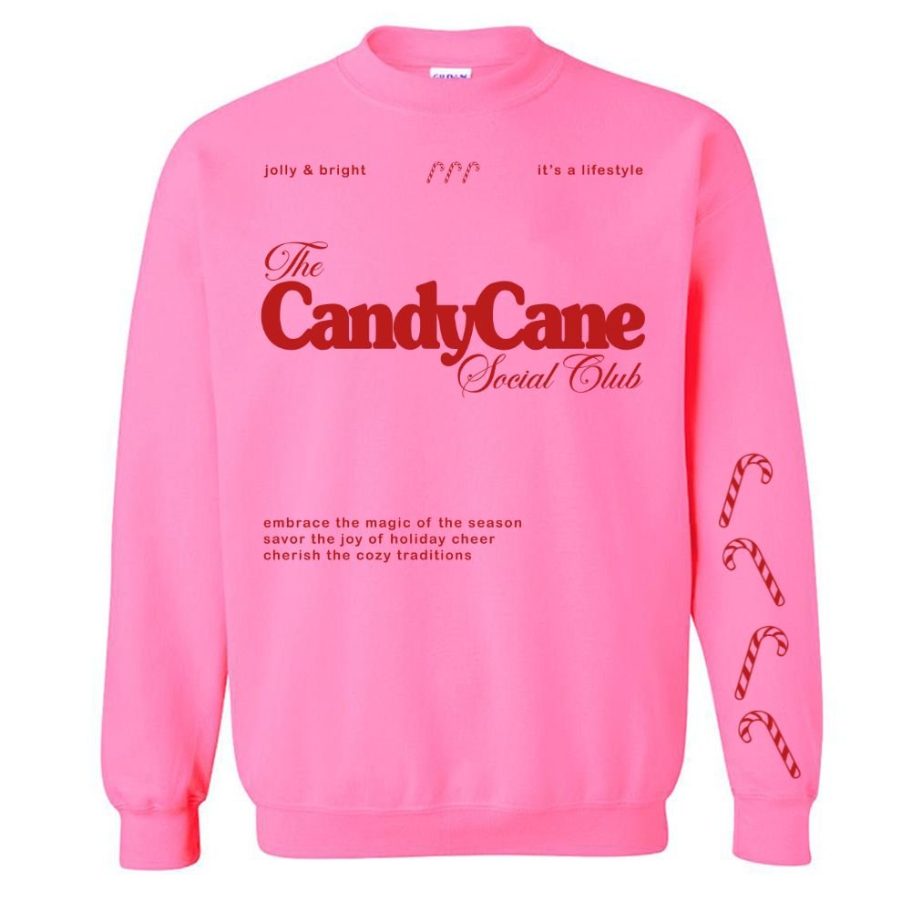 'Candy Cane Social Club' Crewneck Sweatshirt