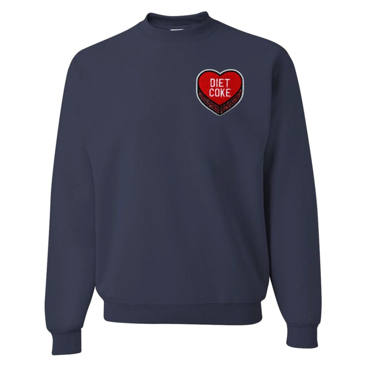 'Diet Coke Candy Heart' Letter Patch Crewneck Sweatshirt