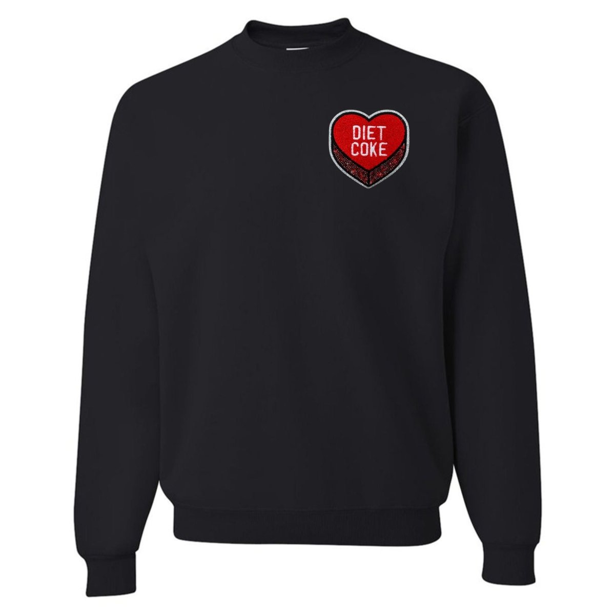 'Diet Coke Candy Heart' Letter Patch Crewneck Sweatshirt