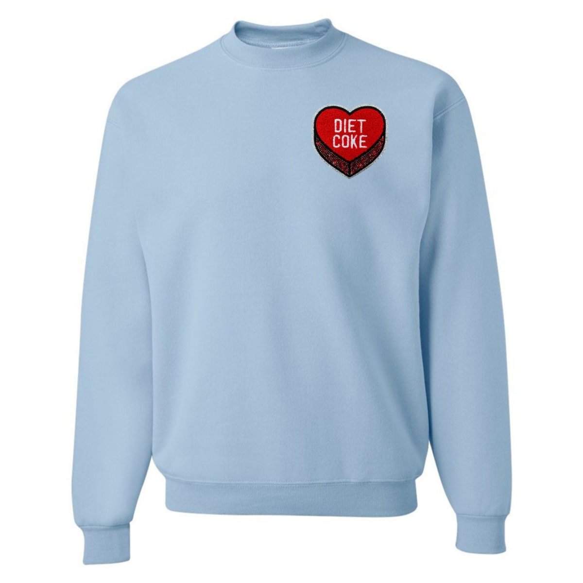 'Diet Coke Candy Heart' Letter Patch Crewneck Sweatshirt
