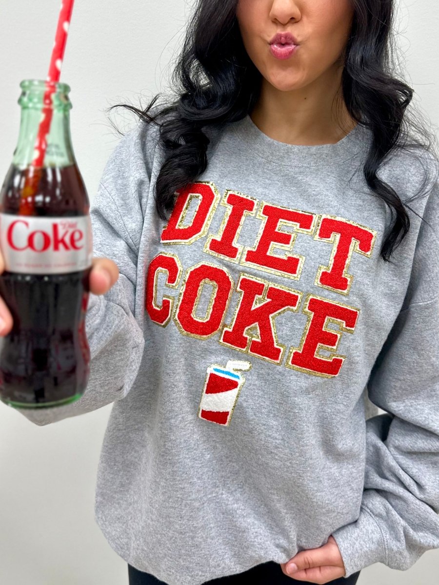 'Diet Coke' Letter Patch Crewneck Sweatshirt