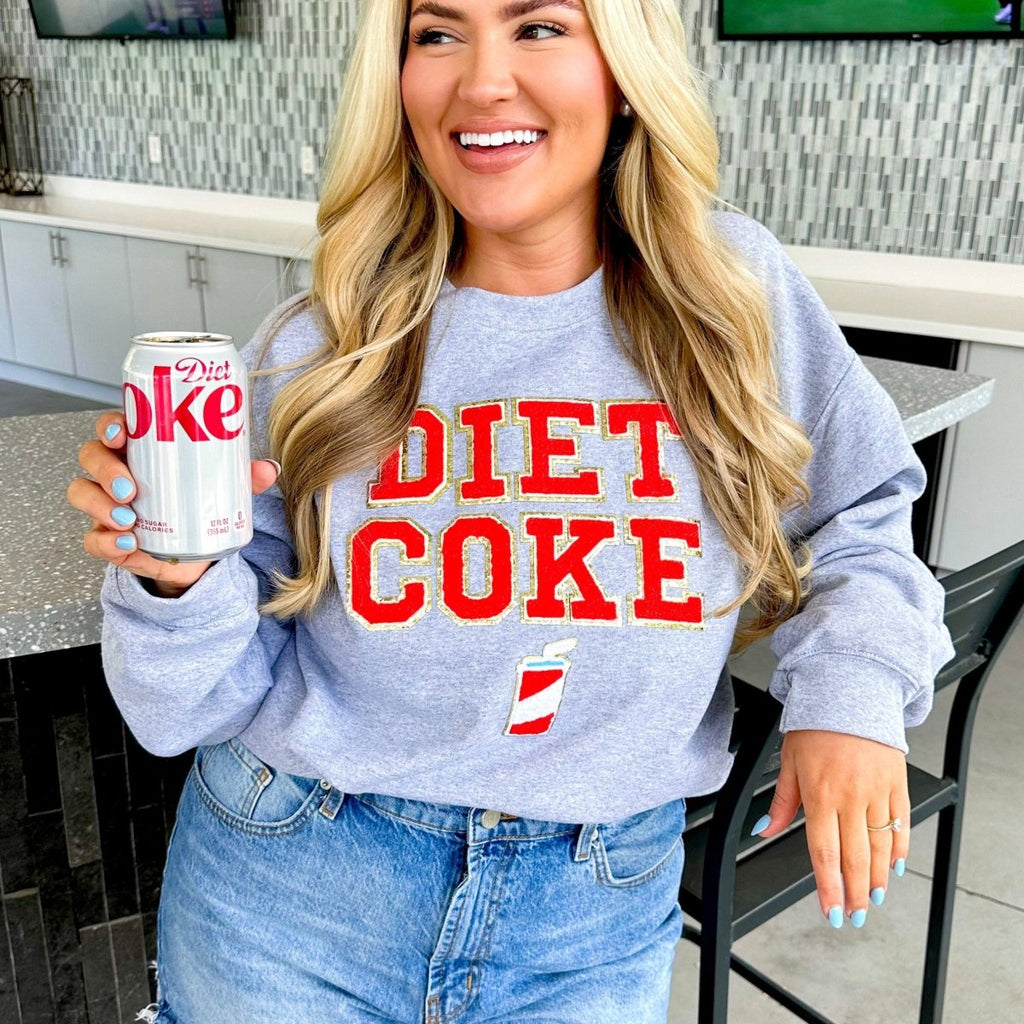 'Diet Coke' Letter Patch Crewneck Sweatshirt