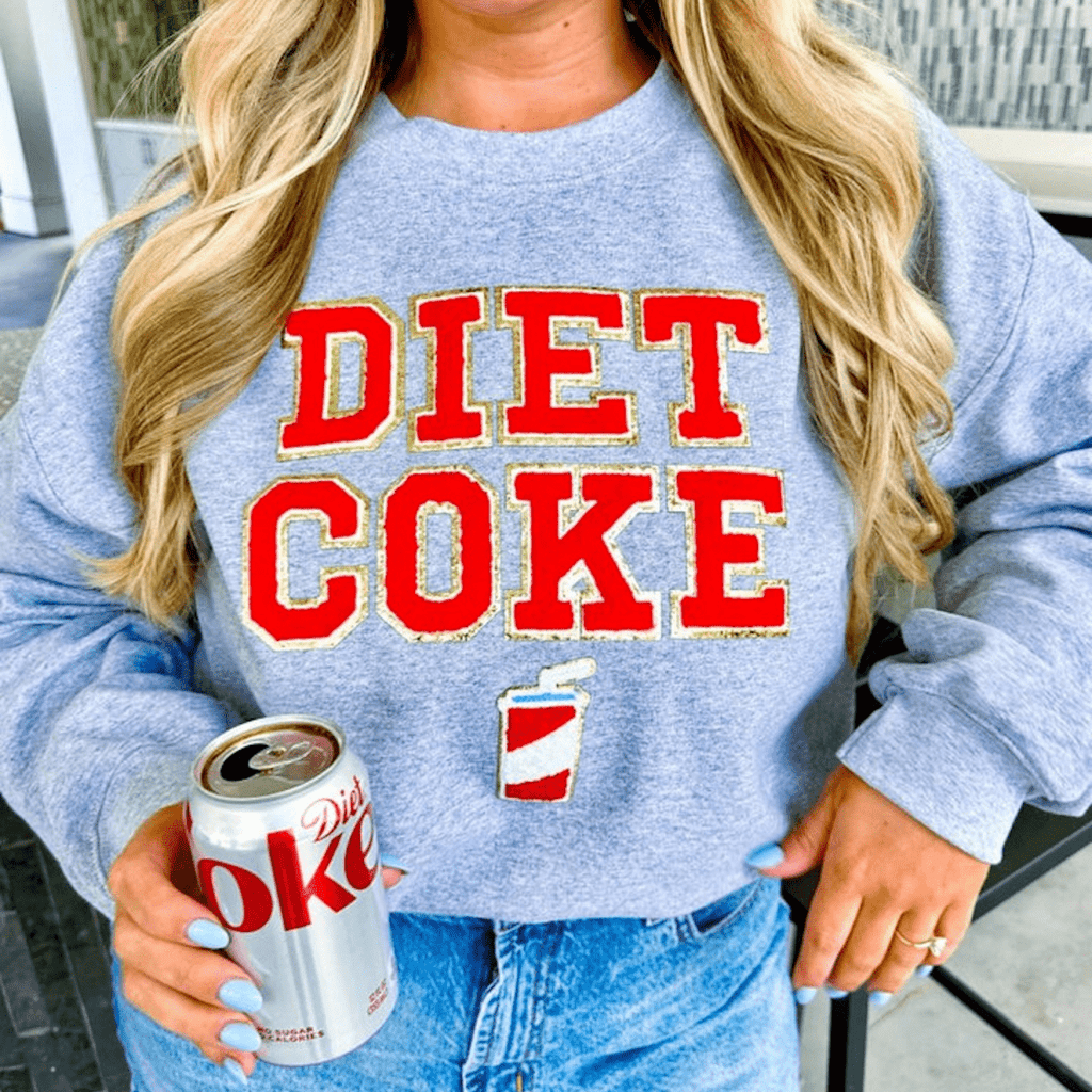 'Diet Coke' Letter Patch Crewneck Sweatshirt