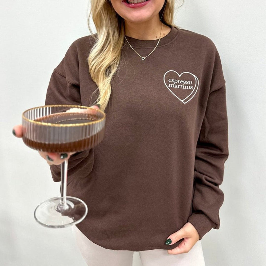 'Espresso Martini Candy Heart' Crewneck Sweatshirt