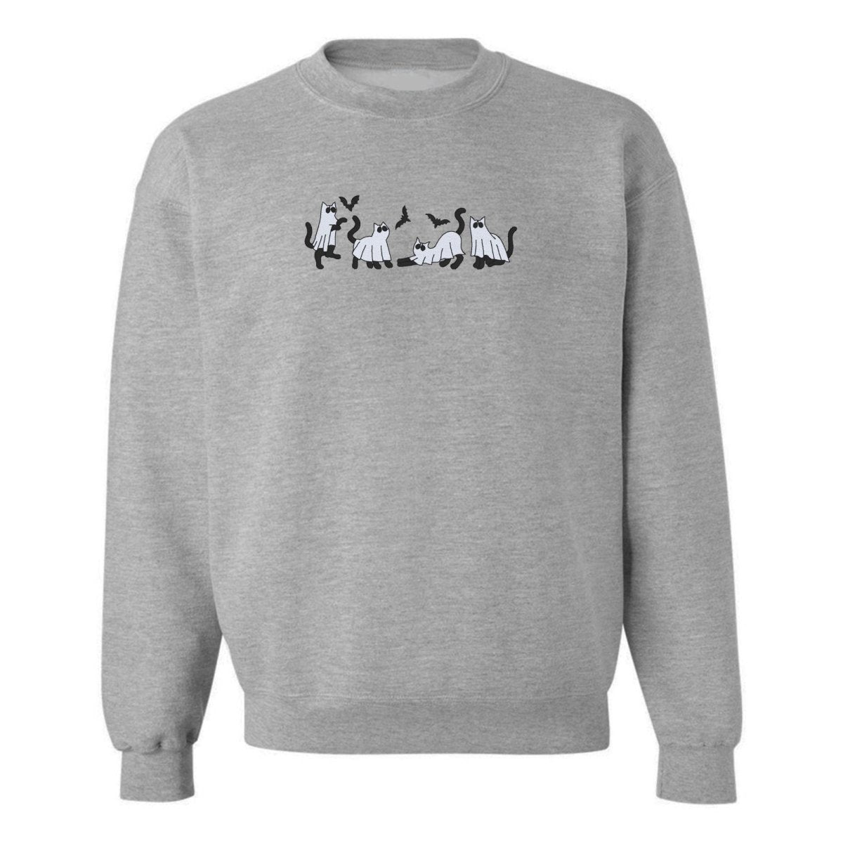 'Ghost Cats' Embroidered Crewneck Sweatshirt