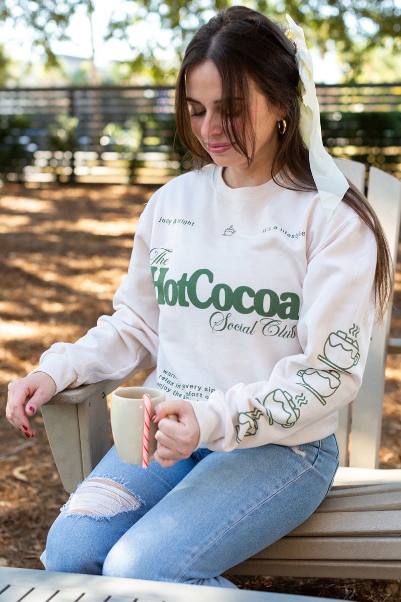 'Hot Cocoa Social Club' Crewneck Sweatshirt