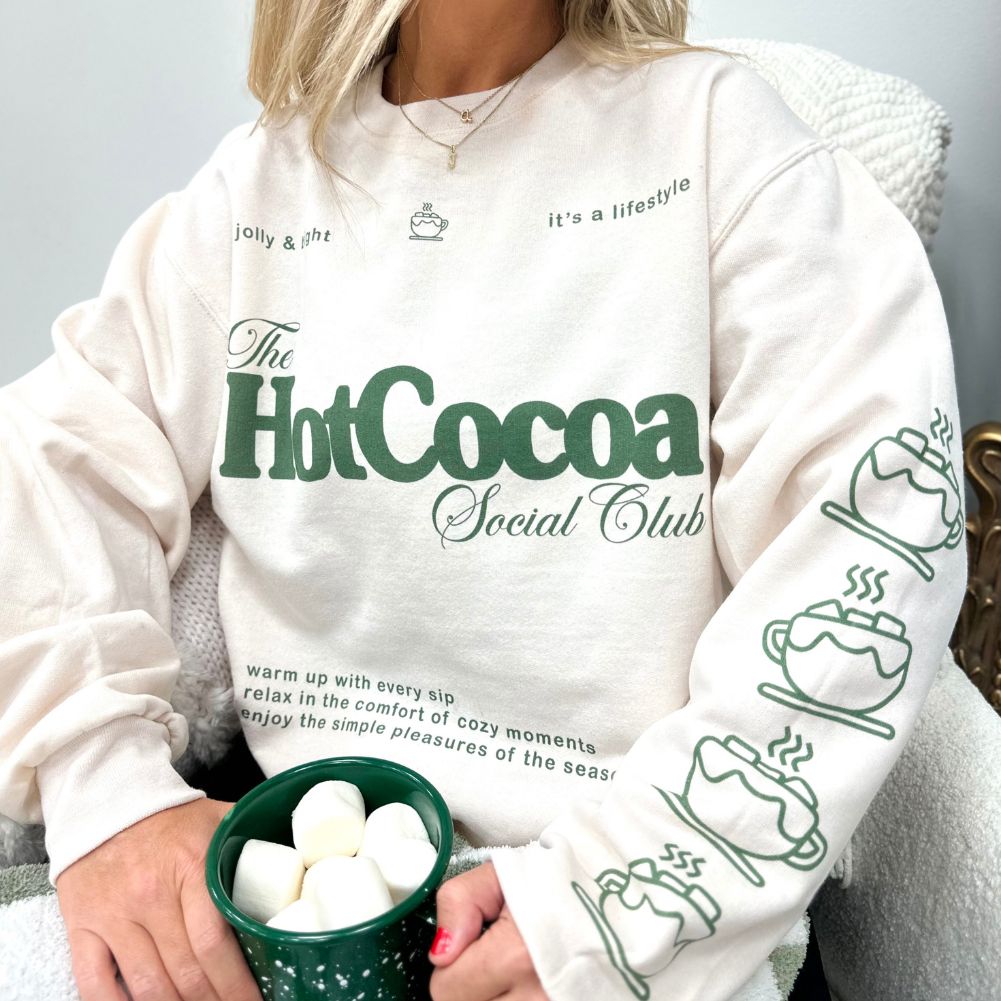 'Hot Cocoa Social Club' Crewneck Sweatshirt