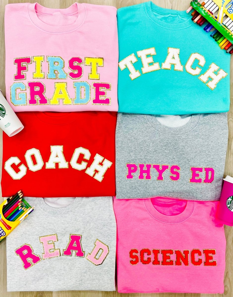 Make It Yours™ Letter Patch Crewneck Sweatshirt