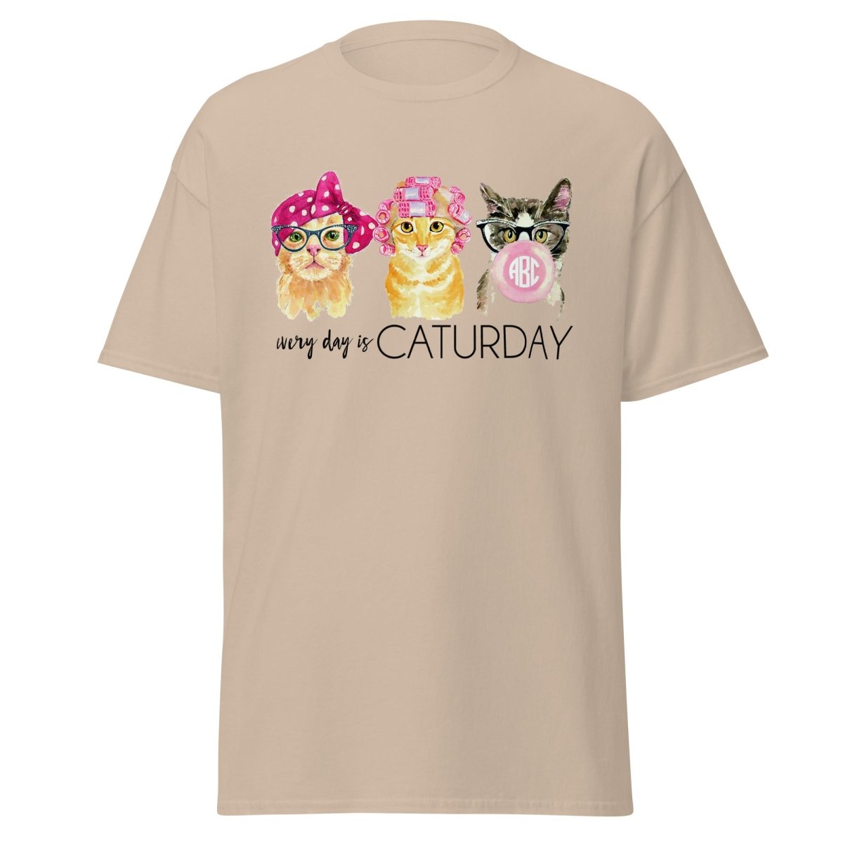 Monogrammed 'Every Day Is Caturday' Basic T-Shirt