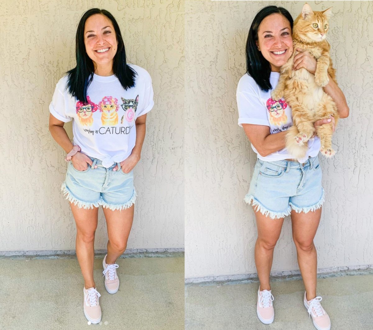 Monogrammed 'Every Day Is Caturday' Basic T-Shirt