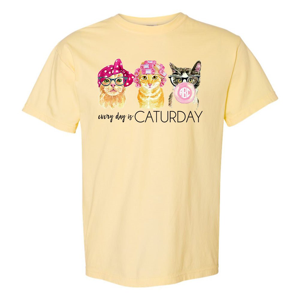 Monogrammed 'Every Day is Caturday' T-Shirt