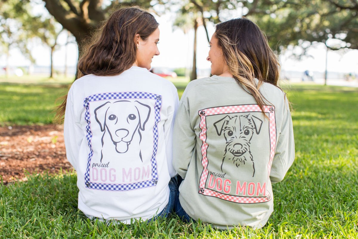 Monogrammed 'Proud Dog Mom' Front & Back Long Sleeve T-Shirt