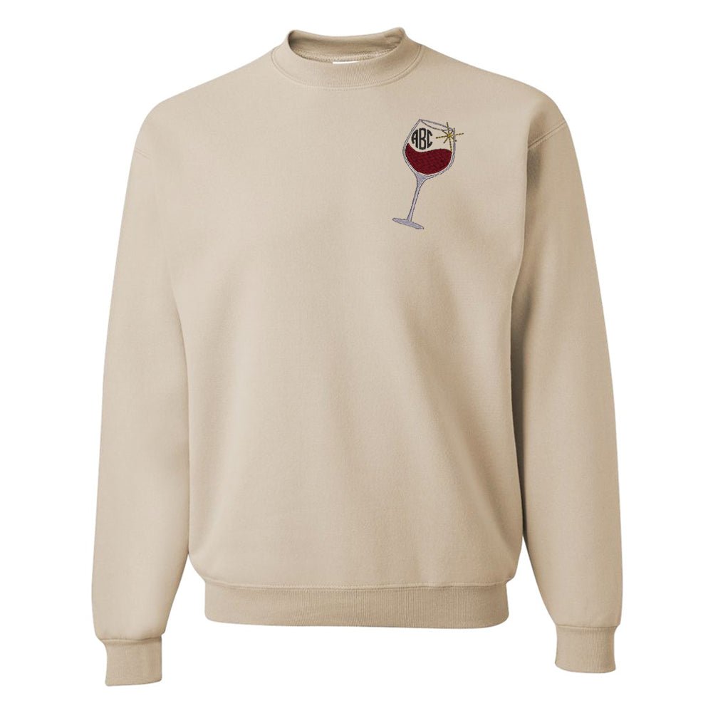 Monogrammed Wine Glass Crewneck Sweatshirt