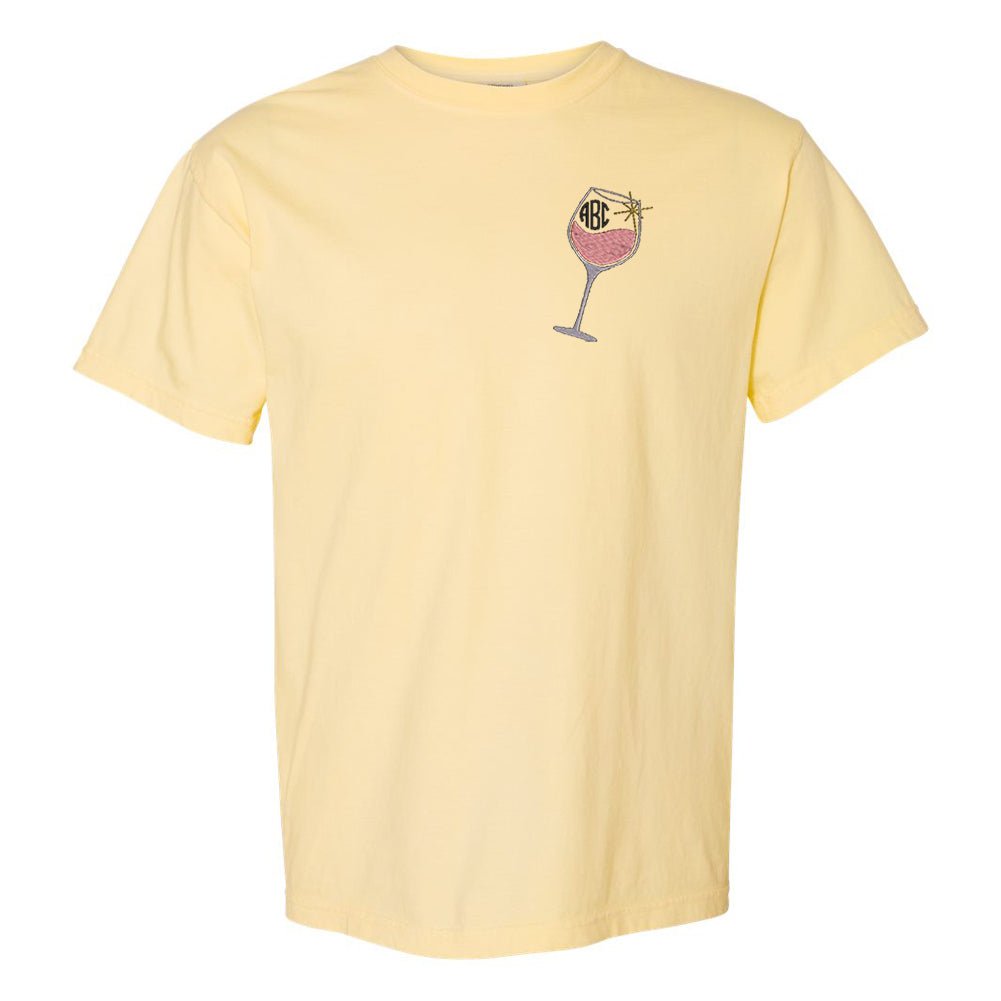 Monogrammed Wine Glass T-Shirt