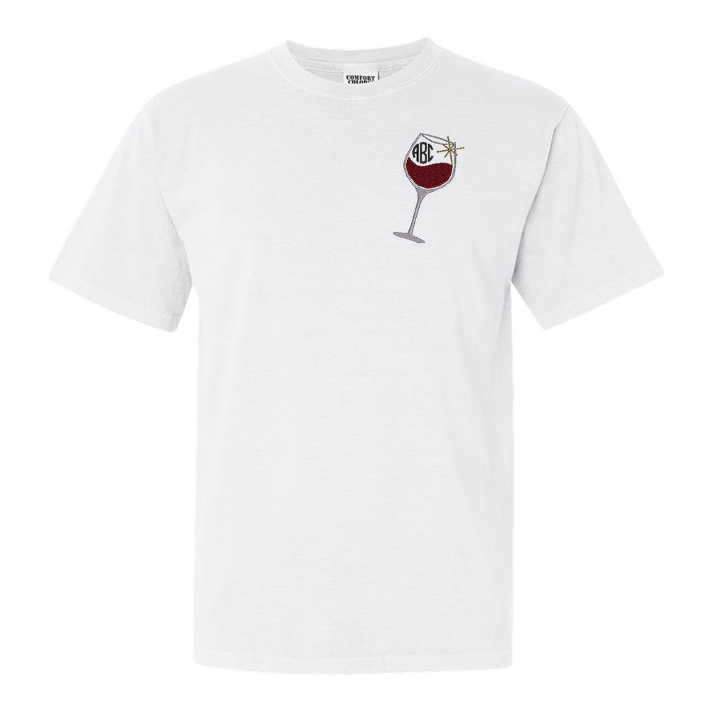 Monogrammed Wine Glass T-Shirt