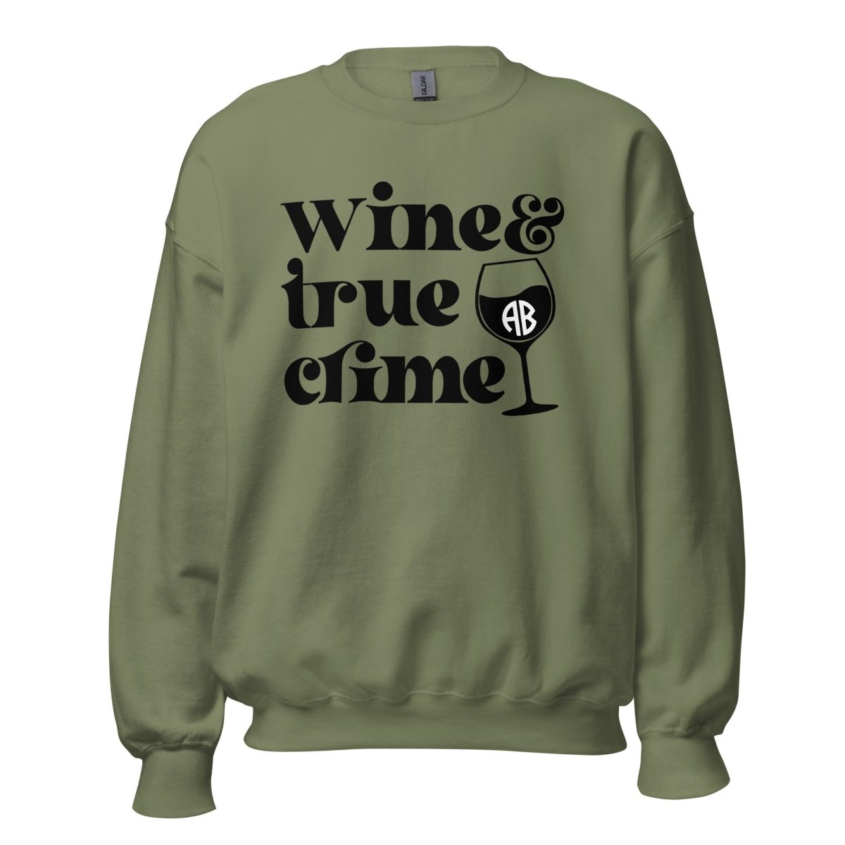 Monogrammed 'Wine & True Crime' Crewneck Sweatshirt