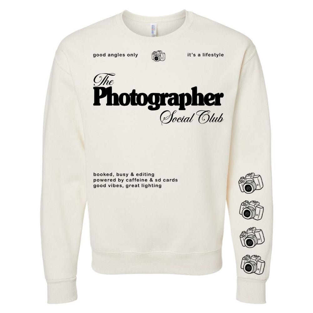'Photographer Social Club' Crewneck Sweatshirt