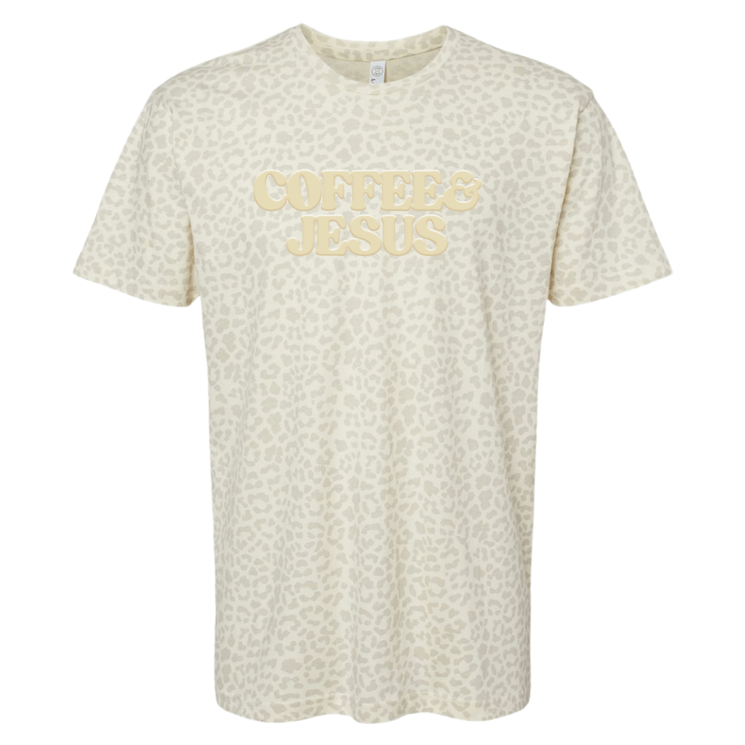 PUFF 'Coffee & Jesus' Realtree Camo/Leopard T-Shirt