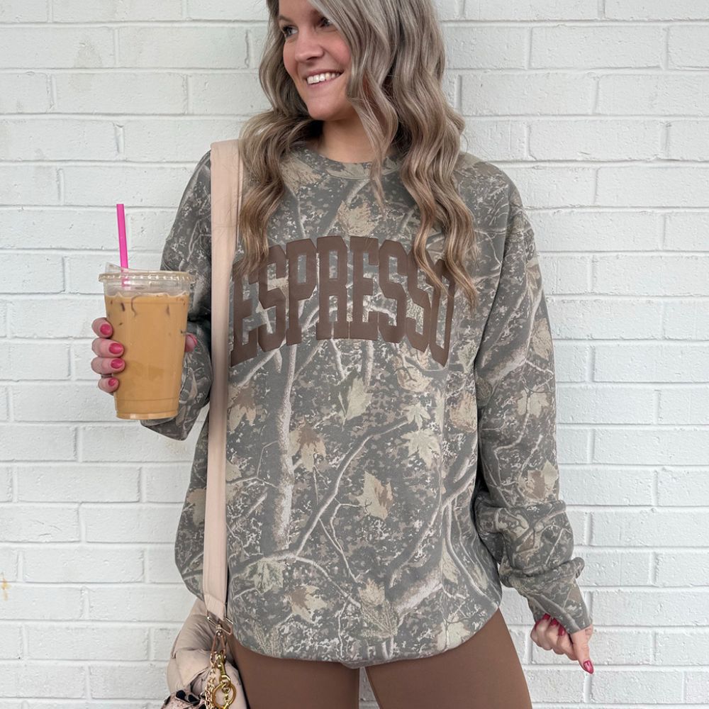 PUFF ‘Espresso’ Camo Hideaway Crewneck