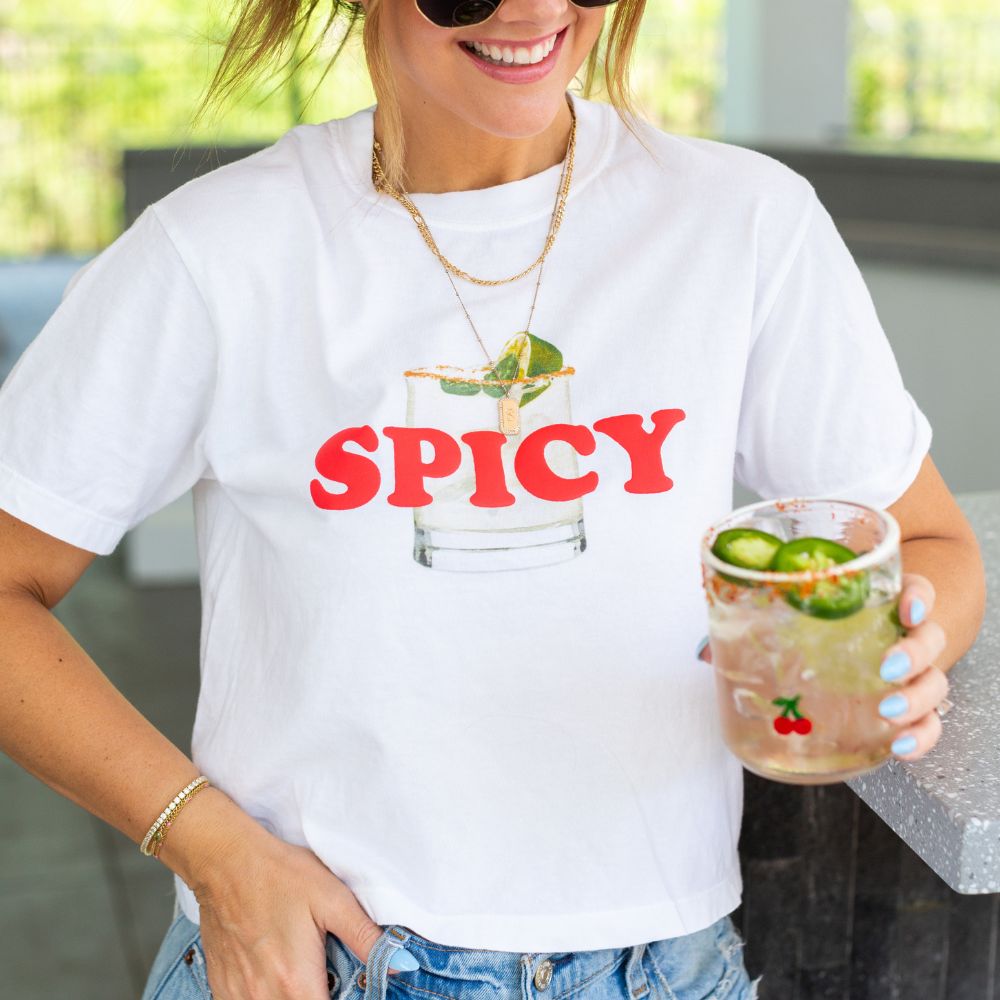 PUFF ‘Warning: Spicy Behavior’ Margarita Boxy Tee