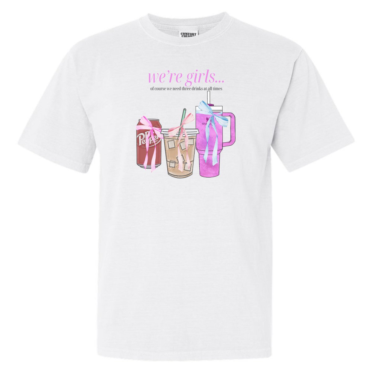 'We're Girls' Bow Drinks T-Shirt