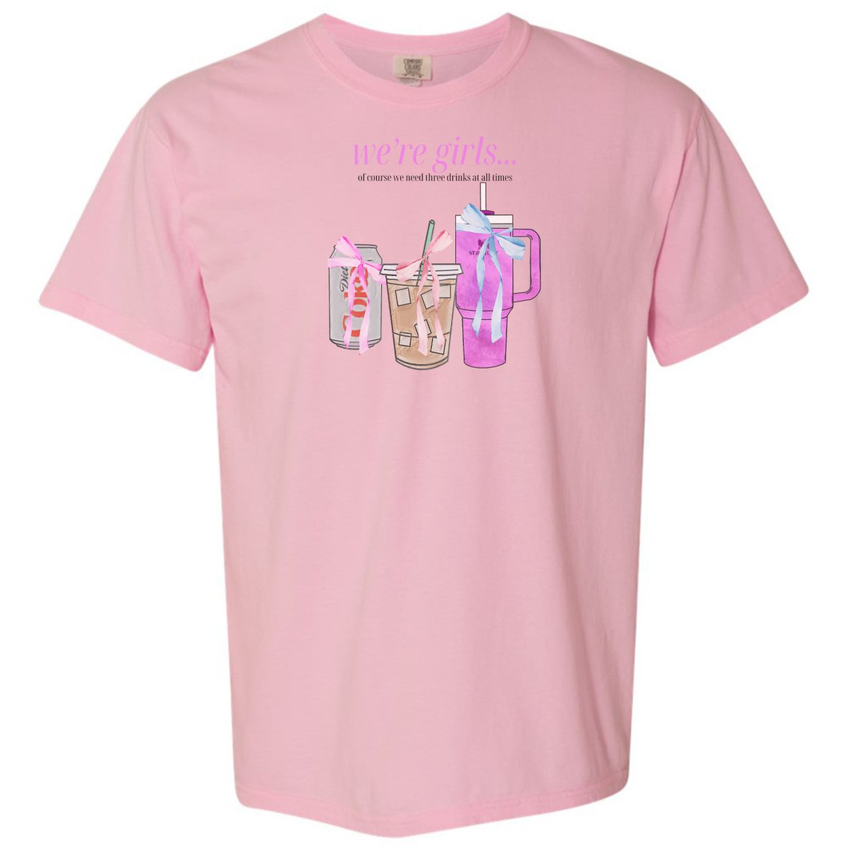 'We're Girls' Bow Drinks T-Shirt